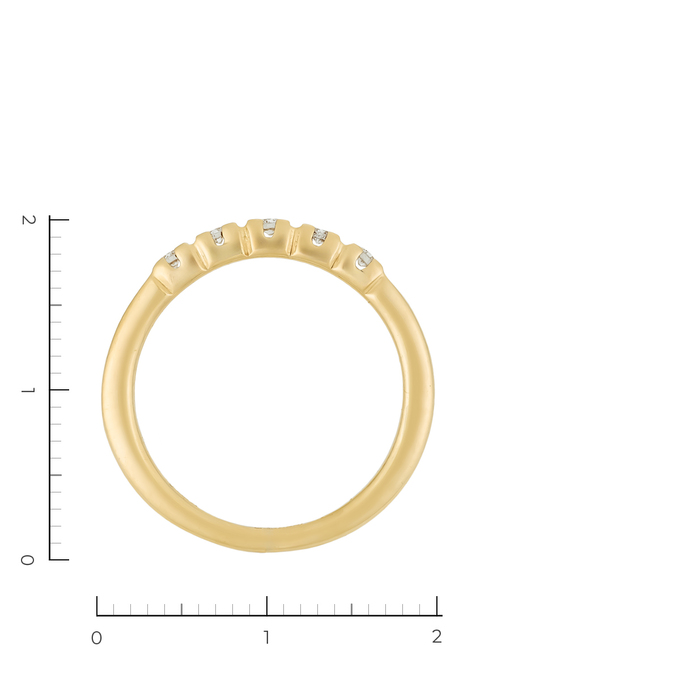 Кольцо из желтого золота 585 пробы c 5 бриллиантами, Л 6102 4505 за 25520