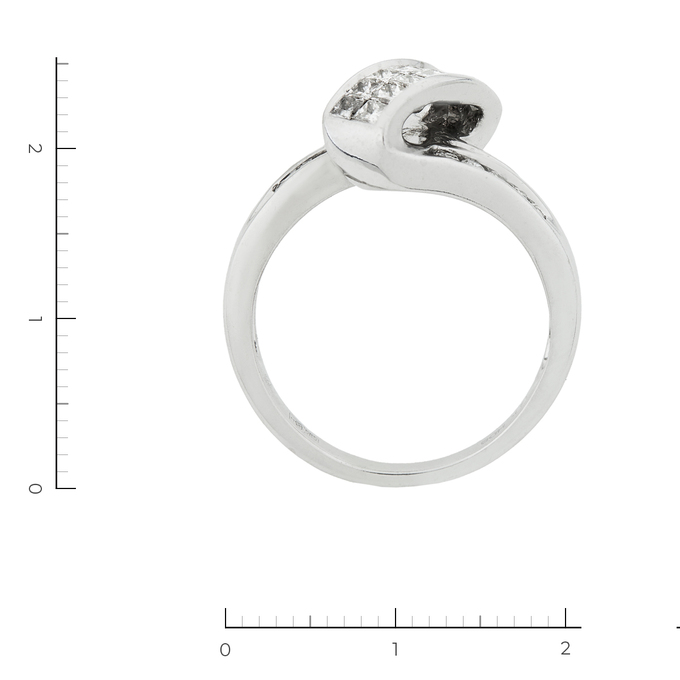 Кольцо из белого золота 585 пробы c 32 бриллиантами