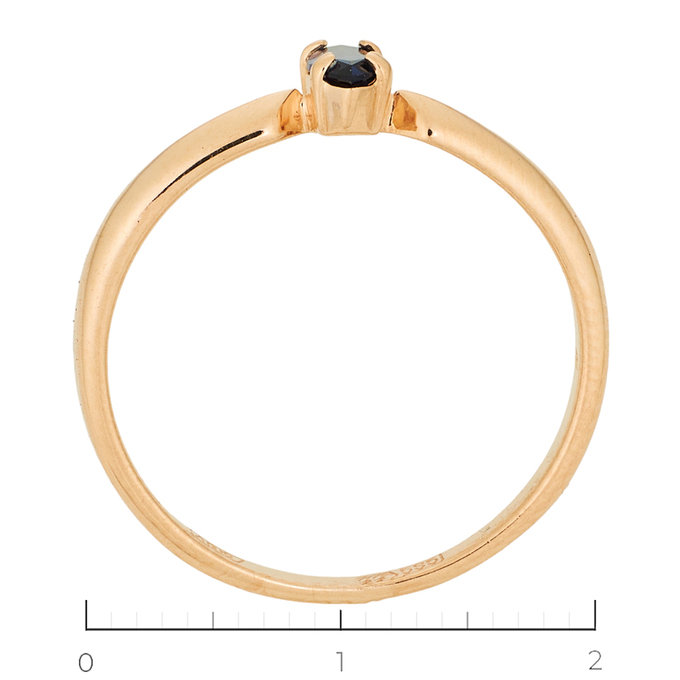 Кольцо из красного золота 585 пробы c 1 синт. сапфиром, Л 5207 2811 за 6000