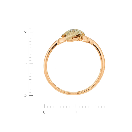 Кольцо из комбинированного золота 585 пробы c 2 бриллиантами, Л05141378 за 12950