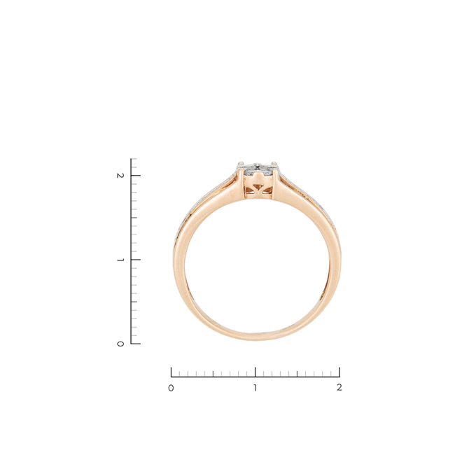 Кольцо из золота 585 пробы c 23 бриллиантами, Л 0408 0478 за 26320
