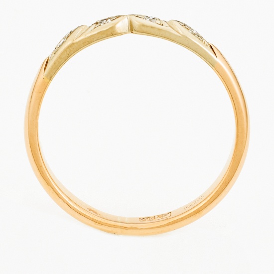 Кольцо из комбинированного золота 585 пробы c 4 бриллиантами, Л47068693 за 13950