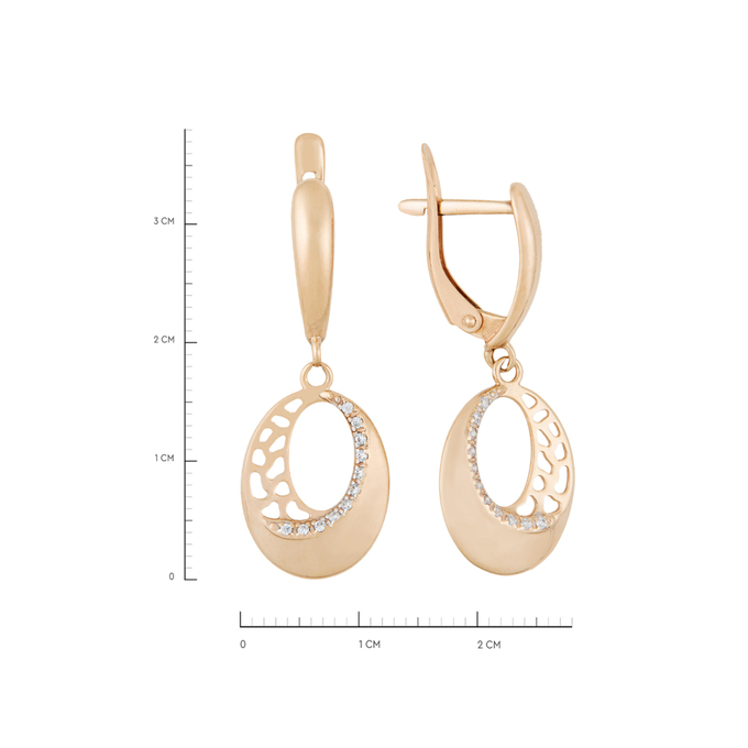 Серьги из золота 585 пробы c фианитами, Л 1116 0324 за 28000