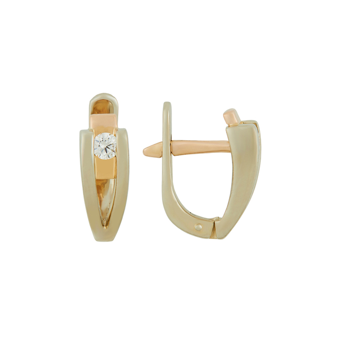 Серьги из золота 585 пробы c бриллиантами