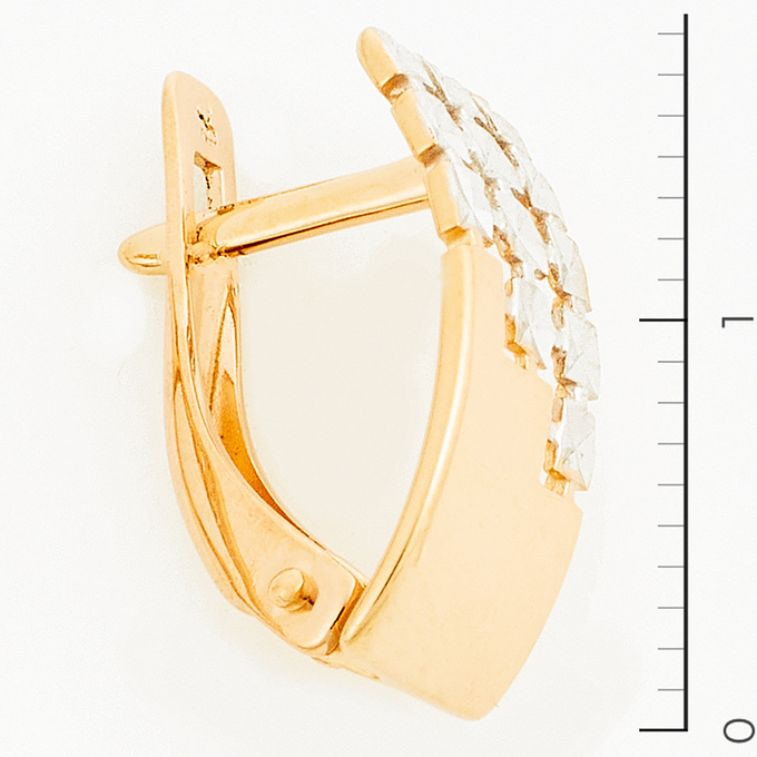 Серьги из комбинированного золота 585 пробы