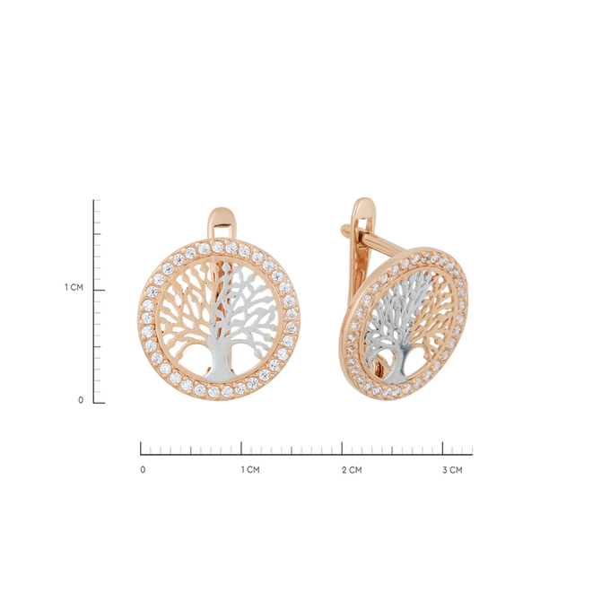 Серьги из золота 585 пробы c фианитами