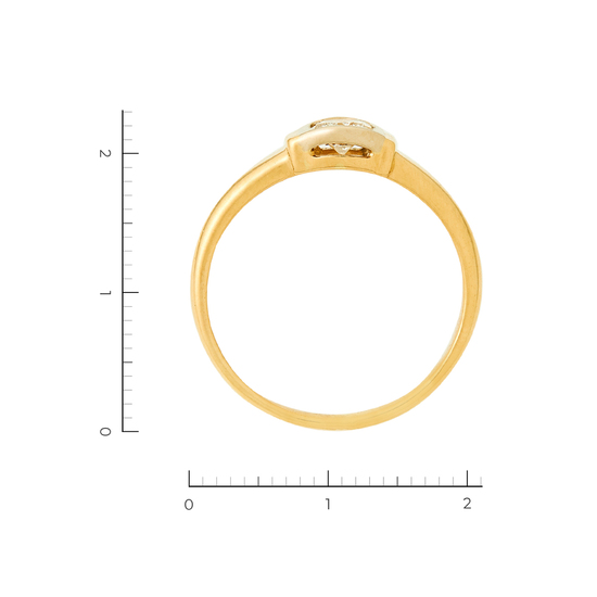 Кольцо из комбинированного золота 750 пробы c 1 бриллиантом, Л28090059 за 67500