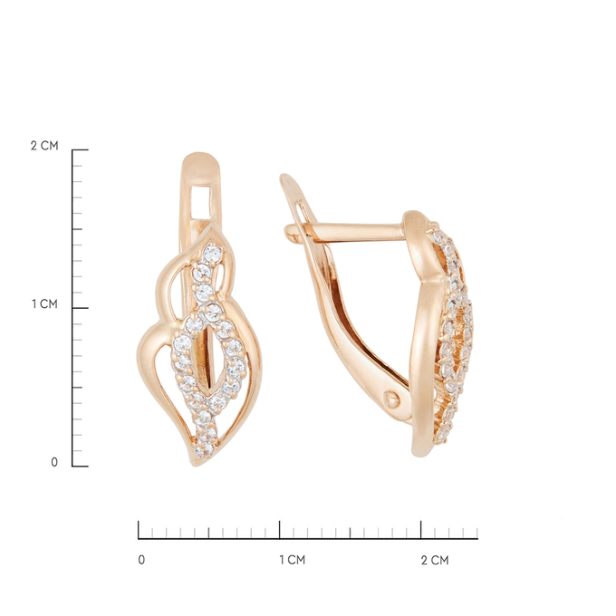 Серьги из золота 585 пробы c фианитами, Л 4806 7149 за 17440