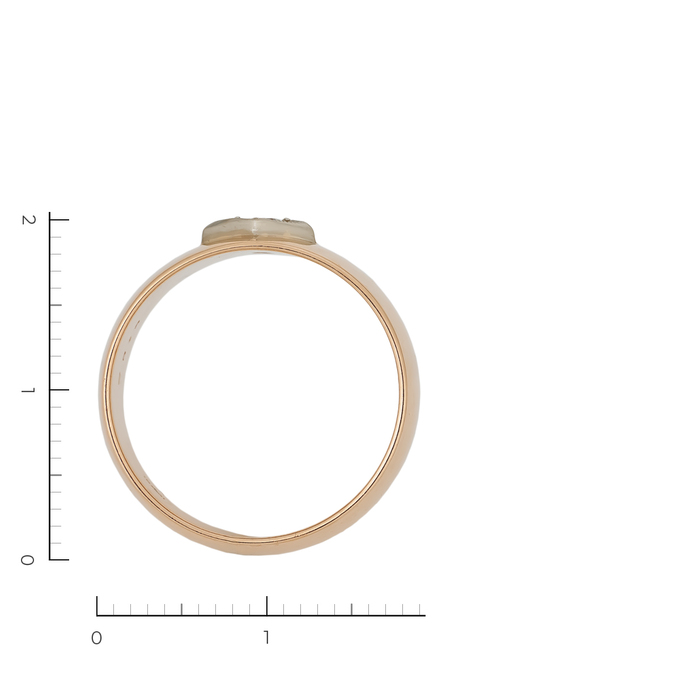 Кольцо из комбинированного золота 583 пробы c 1 бриллиантом, Л 2809 4600 за 66320