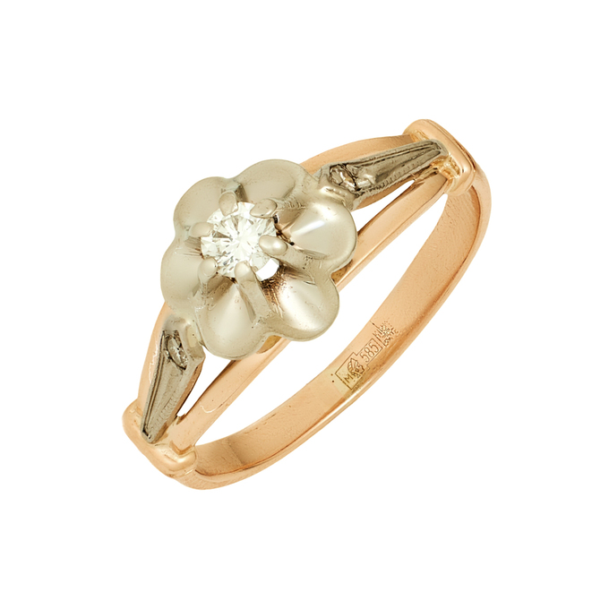 Кольцо из золота 585 пробы c бриллиантами