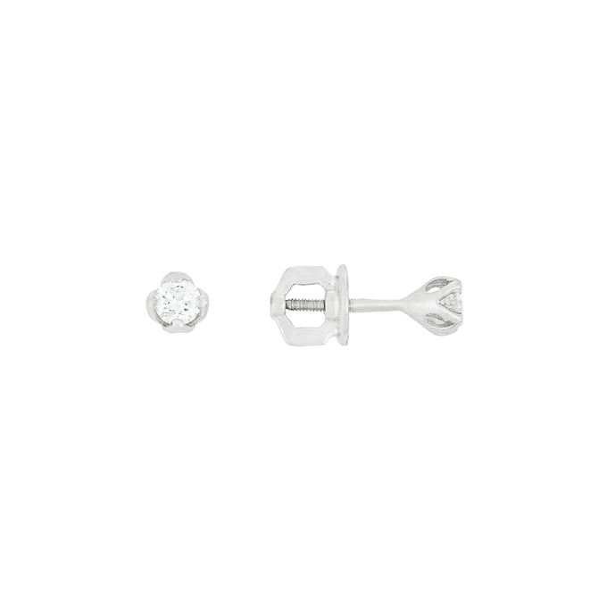 Серьги из золота 585 пробы c 2 бриллиантами