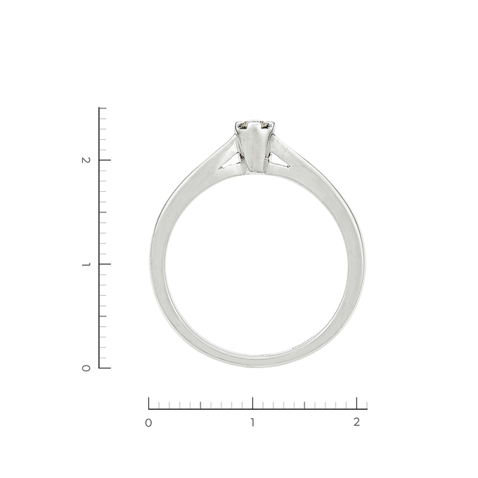 Кольцо из белого золота 585 пробы c 1 бриллиантом