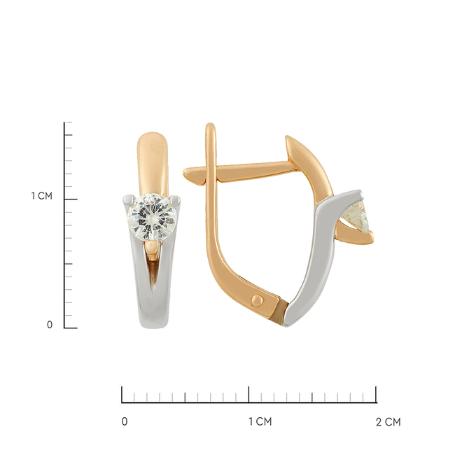 Серьги из золота 585 пробы c бриллиантами, Л 7303 2532 за 63520