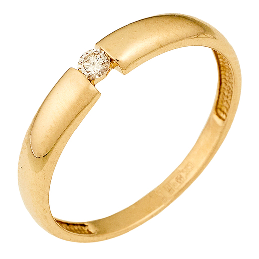 Кольцо из красного золота 585 пробы c 1 бриллиантом Л52071437 фото 1