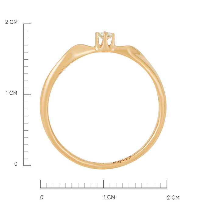 Кольцо из золота 585 пробы c бриллиантом, Л 4303 1917 за 23100