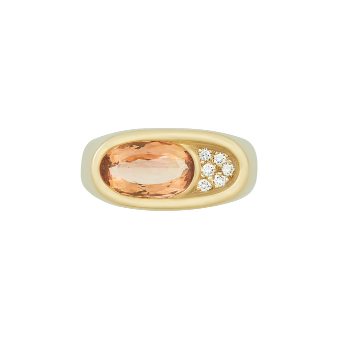 Кольцо из золота 750 пробы c топазом и бриллиантами, Л 3309 6590 за 112700