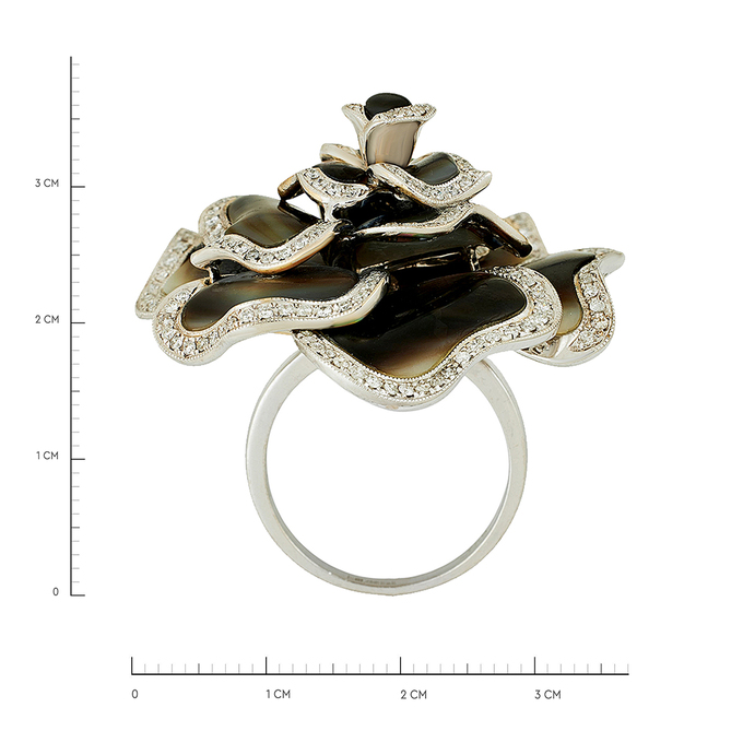 Кольцо из золота 750 пробы c бриллиантами и перламутром, Л 2812 2295 за 310000