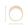 Кольцо из комбинированного золота 585 пробы c 38 бриллиантами и 5 топазами
