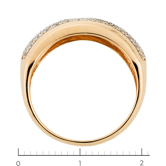 Кольцо из красного золота 585 пробы c фианитами, Л20102451 за 13200