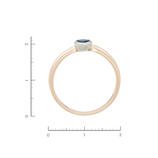Кольцо из комбинированного золота 585 пробы c 1 сапфиром, Л18113372 за 18130