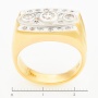 Кольцо печатка из комбинированного золота 750 пробы c 19 бриллиантами Л63008679 фото 4