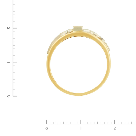 Кольцо из комбинированного золота 750 пробы c 3 бриллиантами, Л28087200 за 18900
