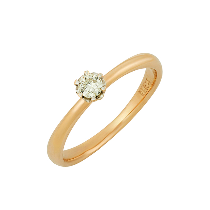 Кольцо из золота 585 пробы c бриллиантом, Л 4506 1099 за 31200