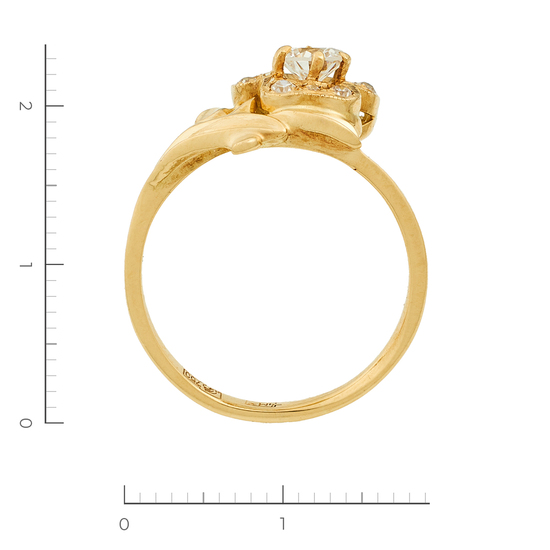Кольцо из желтого золота 750 пробы c фианитами, Л61022462 за 20750
