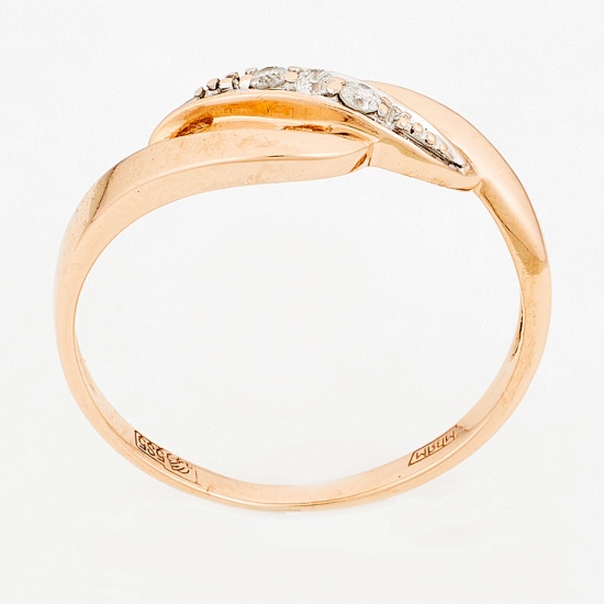 Кольцо из комбинированного золота 585 пробы c 3 бриллиантами, Л62013879 за 7800