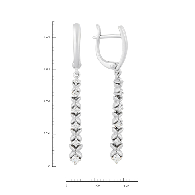Серьги из золота 585 пробы c бриллиантами, К 0000 3076 за 69500