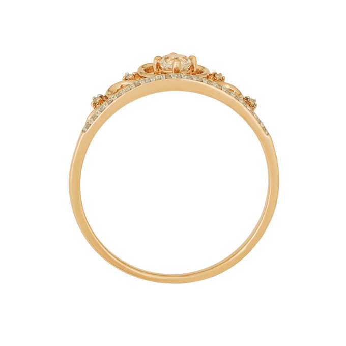 Кольцо из золота 585 пробы c топазом и бриллиантами