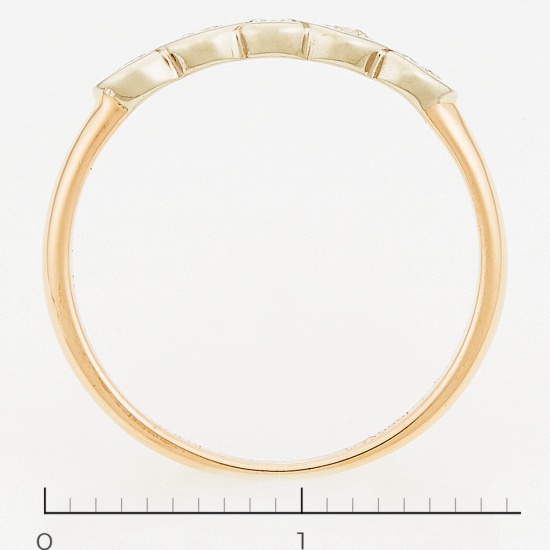 Кольцо из комбинированного золота 585 пробы c 5 бриллиантами, Л43054765 за 14450