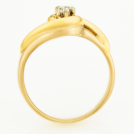 Кольцо из комбинированного золота 750 пробы c 1 бриллиантом, Л23132741 за 27300