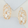 Серьги из красного золота 585 пробы c фианитами