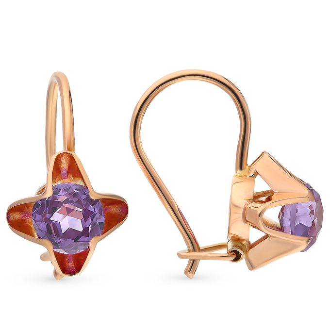 Серьги из красного золота 583 пробы