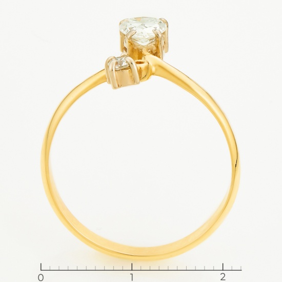 Кольцо из желтого золота 750 пробы c 2 бриллиантами, Л28079916 за 184000