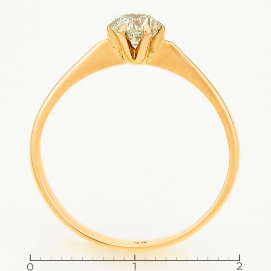 Кольцо из комбинированного золота 585 пробы c 1 бриллиантом, Л23148602 за 42315