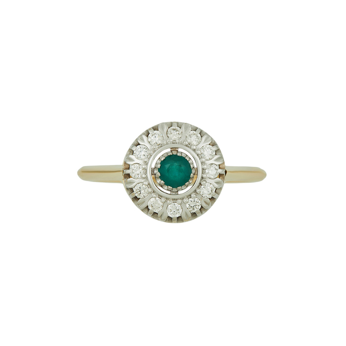 Кольцо из золота 585 пробы c изумрудом и бриллиантами, Л 3507 0061 за 50800