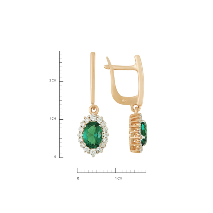 Серьги из золота 585 пробы c фианитами и синтетическими камнями, Ц О007 0980 за 50320