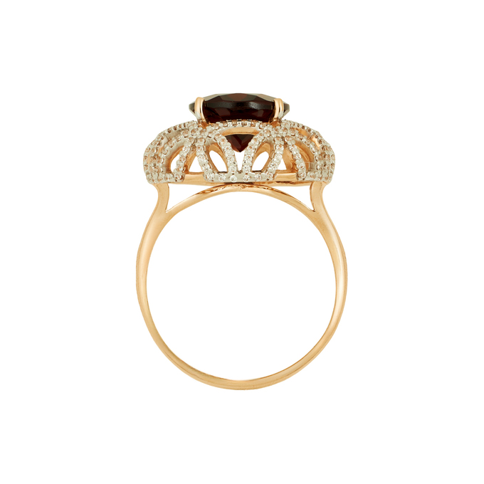 Кольцо из золота 585 пробы c гранатом и фианитами, Л 7601 6925 за 50400