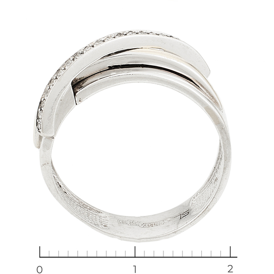 Кольцо из комбинированного золота 585 пробы c 21 бриллиантами, Л35060417 за 16750