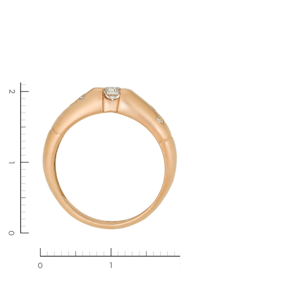 Кольцо из красного золота 585 пробы c 7 бриллиантами, Л45072884 за 29340