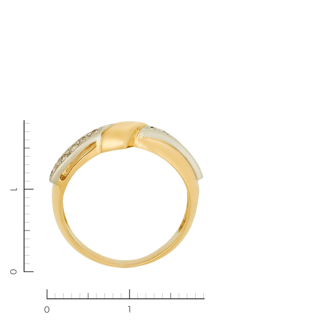 Кольцо из комбинированного золота 750 пробы c 10 бриллиантами, Л 4708 0530 за 50400