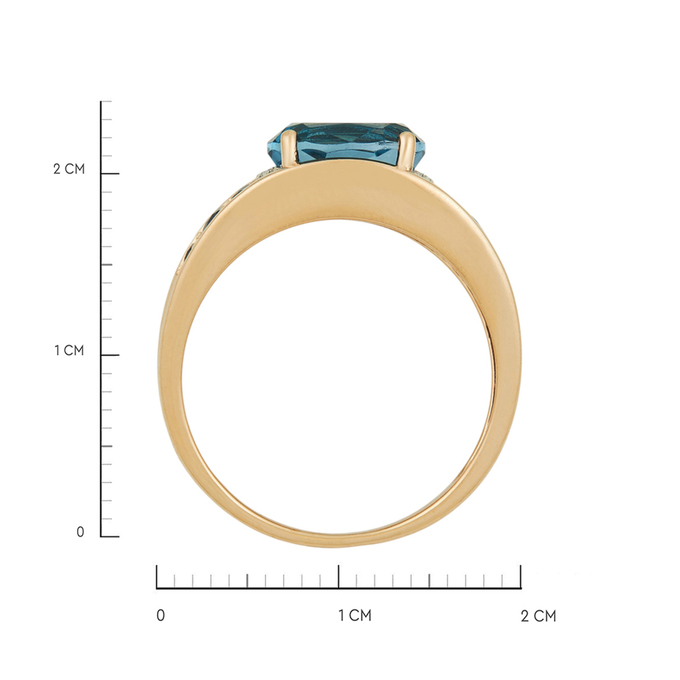 Кольцо из золота 585 пробы c топазом Лондон, сапфирами и бриллиантами, Л 2010 9845 за 32950