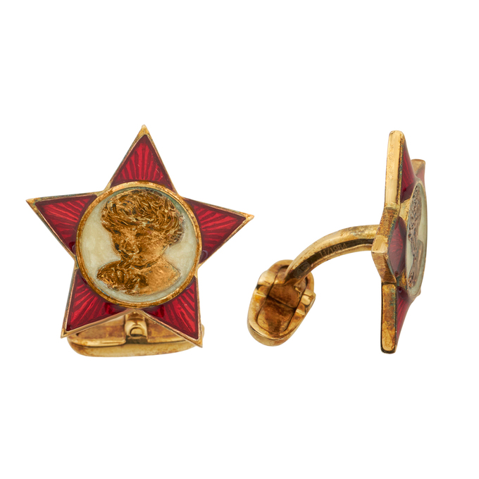 Запонки из серебра 925 пробы c эмалью, Л 2812 3149 за 27500