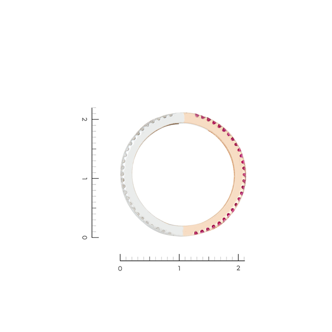 Кольцо из золота 585 пробы c 54 бриллиантами и 54 рубинами, Л 3506 6133 за 40250