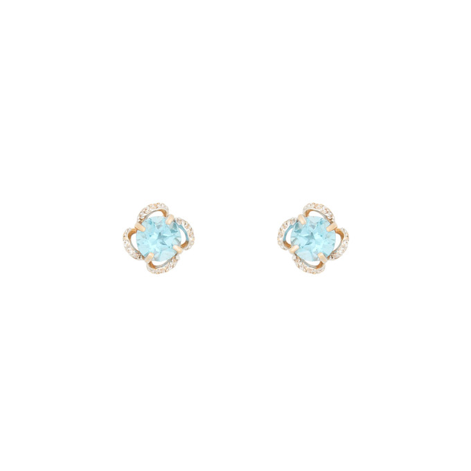 Серьги из золота 585 пробы с топазами и фианитами, Л 0408 5597 за 14800