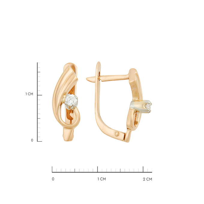 Серьги из золота 585 пробы c бриллиантами, Л 0808 5974 за 54400