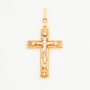 Крестик из комбинированного золота 585 пробы c 4 бриллиантами Л57028757 фото 1