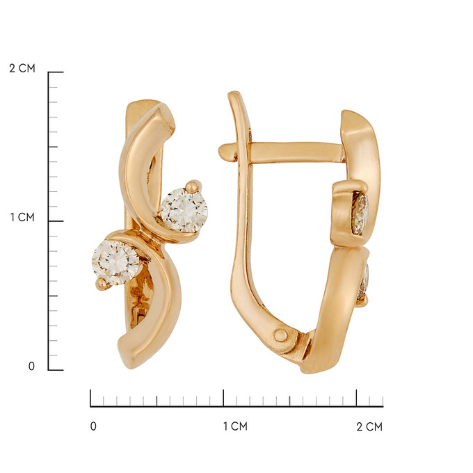 Серьги из золота 585 пробы с бриллиантами, Л 7503 0721 за 63000